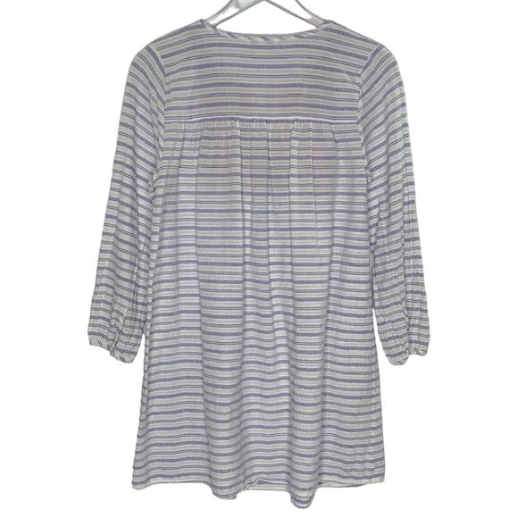 J Crew S Womens Embroidered Striped Tunic Top Dress Breathable 100% Cotton - Picture 2 of 8